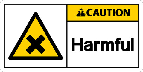 Harmful Caution Sign On White Background