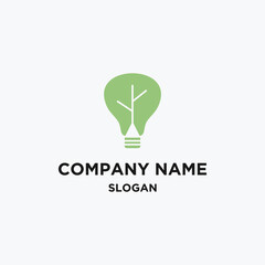 Tree lamp logo icon design template 