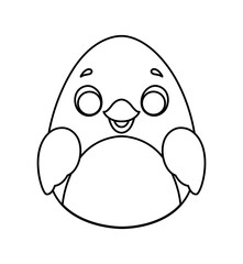 Black chicken egg icon. Charming bird, symbol of spring season. International holiday, culture, religion and traditions. Invitation and greeting postcard design. Cartoon flat vector illustration