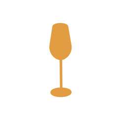 Champagne glass icon for new year parties.