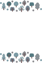 北欧風　かわいい並木道の飾りイラストフレーム