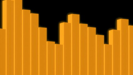 Fototapeta premium Speaker equalizer. Design. Colorful columns of 3D lines move to beat of music. Cubic equalizer on black background