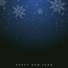 Fototapeta na wymiar Happy New Year card with falling snowflakes. Vector