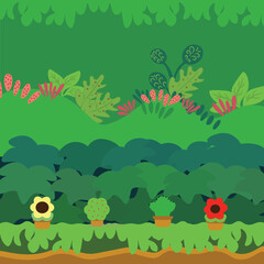 Cute forest background. Editable vector