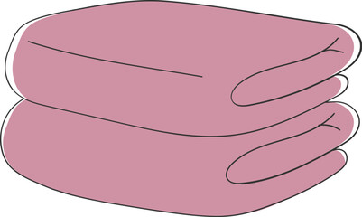 Dusty pink bath towels illustration