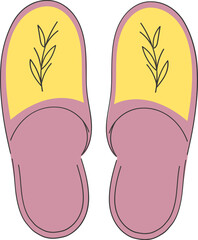 Dusty pink slipper illustration