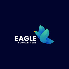 Vector Logo Illustration Eagle Gradient Colorful Style