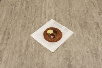 Traditional cookie combines a dough made from butter and brown or white sugar with semi-sweet chocolate chips.