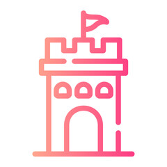 sand castle gradient icon