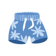 Swimming trunks illustration. Swimming trunks for trip to sea isolated on white background. Summer, recreation concept