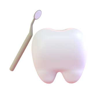 3d render tooth dental health and care illustration
