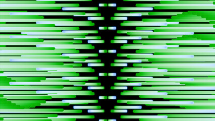 Abstract waterfall of horizontal bright stripes on a black background. Design. Stream of many moving lines.