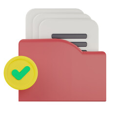 3d approved business proposal folder icon
