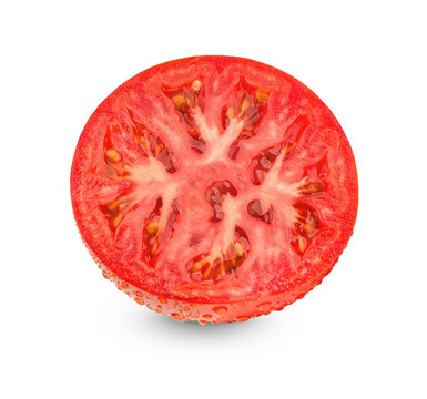 Fresh tomatoes with water drops isolated on transparent background (.PNG)