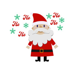 Cute Santa Claus Christmas Letter Ho Ho Ho, Vector Design