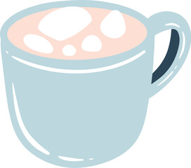 A cup of hot chocolate with marshmallows illustration