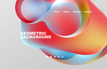 Abstract liquid background for your landing page design. Web page for website or mobile app wallpaper