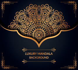 Luxury ornamental mandala design background in gold color vector file