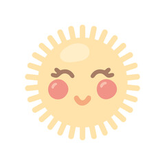 Nursery toy sun in Boho style vector illustration. Toy sun for newborn babies isolated on white background. concept