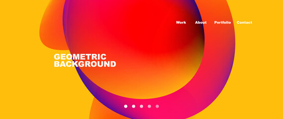 Liquid shapes with flowing gradient colors. Round elements and circles. Vector illustration for wallpaper, banner, background, leaflet, catalog, cover, flyer