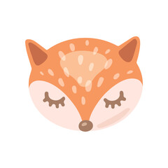 Nursery toy fox in Boho style vector illustration. Toy fox for newborn babies isolated on white background. concept