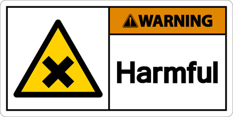 Harmful Warning Sign On White Background