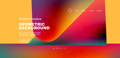 Liquid shapes with flowing gradient colors. Geometric circle round triangles. Vector illustration for wallpaper, banner, background, leaflet, catalog, cover, flyer