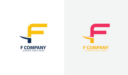 letter f company logo template simple design