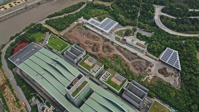 Temporary Yard and Wood Waste Recycling Centre in Y Park, Tree Recycle and Reuse, Tsang Tsui, Hong Kong