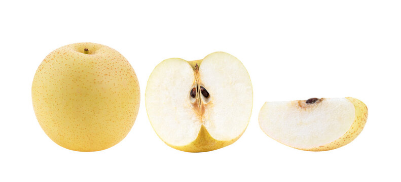 Chinese pear fruit isolated on transparent png