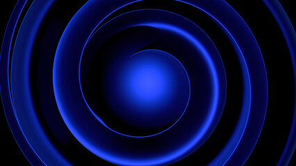 Blue mesmerizing lines . Design. Bright zigzags of blue color in the animation swirl in circles .