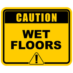 caution wet floors, sign vector