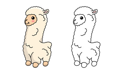 cute lama kids coloring book © HORECCA