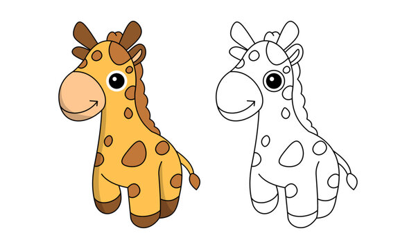 cute giraffe kids coloring book