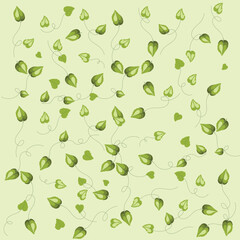 Leaf cutout illustration for backdrop, fabric print and wallpaper