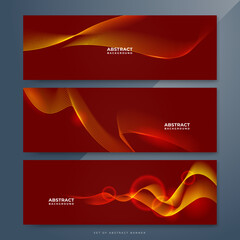 Minimal abstract background for technology presentation. Abstract luxury glowing lines curved overlapping on dark red background. Modern gradient flowing wave lines. Futuristic technology concept.