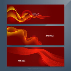 Minimal abstract background for technology presentation. Abstract luxury glowing lines curved overlapping on dark red background. Modern gradient flowing wave lines. Futuristic technology concept.