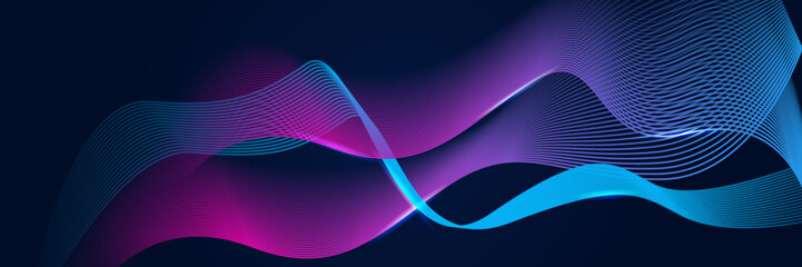 Abstract red blue and pink purple gradient wave particle background. Flow wave with line landscape. Digital data structure. Future mesh pattern point visualization. Technology vector illustration.