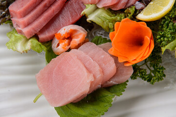 various parts of tuna sashimi