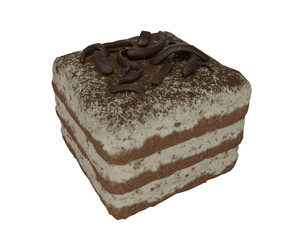realistic tiramisu dessert 3d rendering