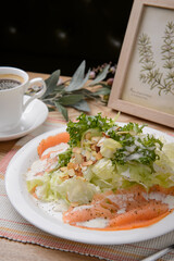 a salad with various vegetables