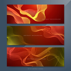 Abstract red wave curve on dark red design modern futuristic background banner vector illustration. Design elements in concept technology, music, science, A.I.