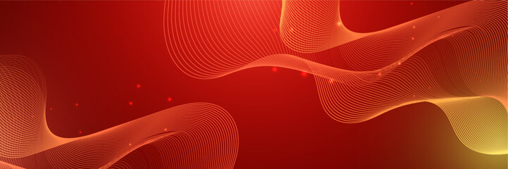 Abstract red wave curve on dark red design modern futuristic background banner vector illustration. Design elements in concept technology, music, science, A.I.