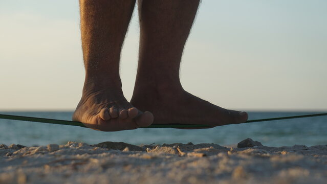 Walking in the line of the beach 2