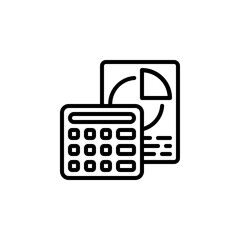 calculator vector icon. office and business icon outline style. perfect use for logo, presentation, website, and more. simple modern icon design line style