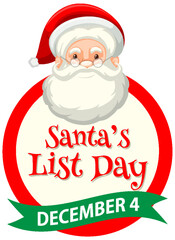 Santa's list day text banner design