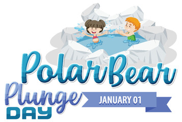 Polar Bear Plunge Day Banner Design