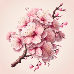 Sakura or cherry blossom, japanese spring flower sakura, pink cherry flower