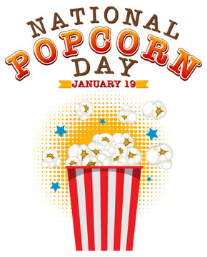 National Popcorn Day Banner Design