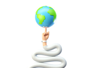 Sustain earth concept: Human hands holding global over white isolated background. Elements of this image furnished. Green Planet in Your Hands. Save Earth. Environment Concept. 3d render